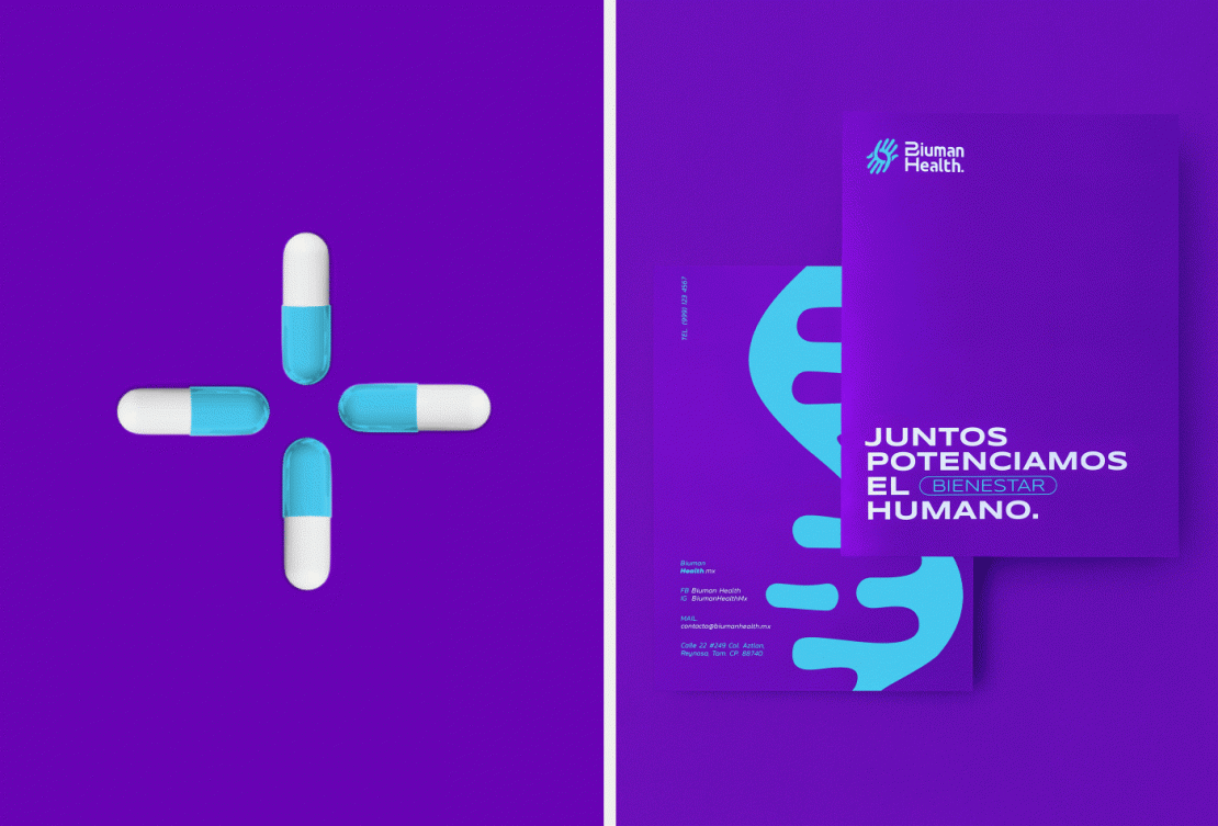Branding Biuman Healt Aplicaciones impresas